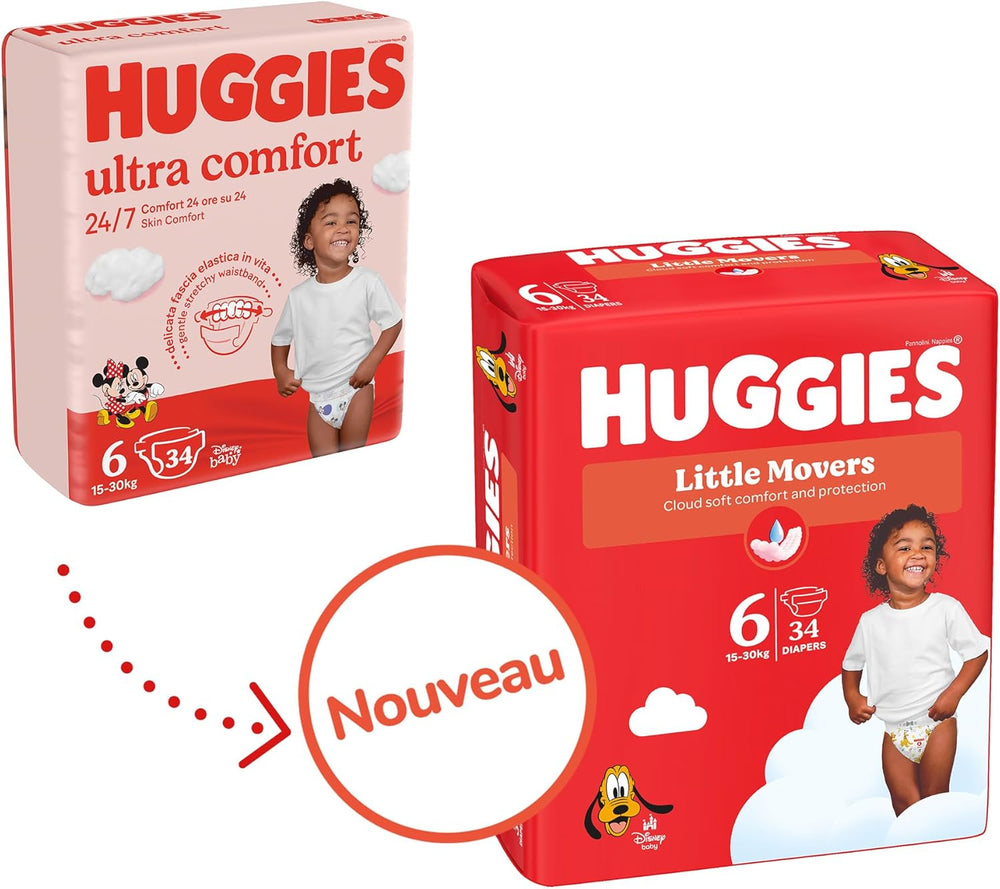 Huggies baba pelenkák Little Movers, Disney Design, 6-os méret, 102 darab (3 x 34), havi doboz