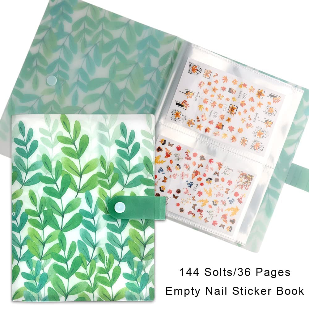 144 Slots Nail Art Sticker Aufbewahrungsbuch Blätter Nail Art Decals Sammelalbum Nail Sticker Leerer Displayhalter Binder Buch Kunststoff DIY Nail Art Design Tools Für Nail Art Sticker