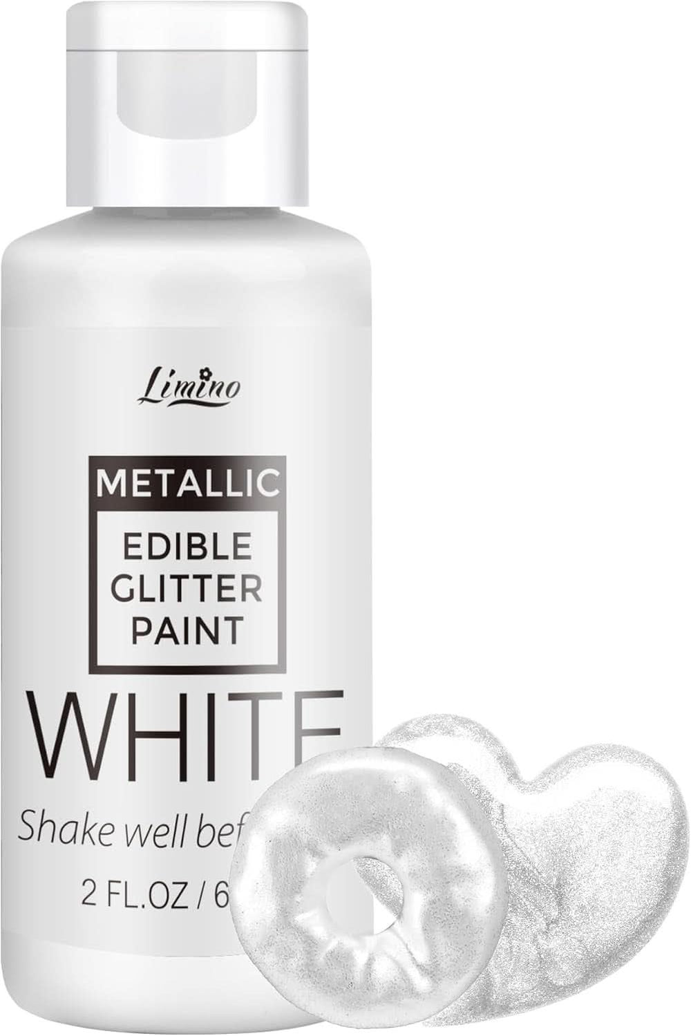 Folyékony ehető glitter, 60 ml Naty Shop White