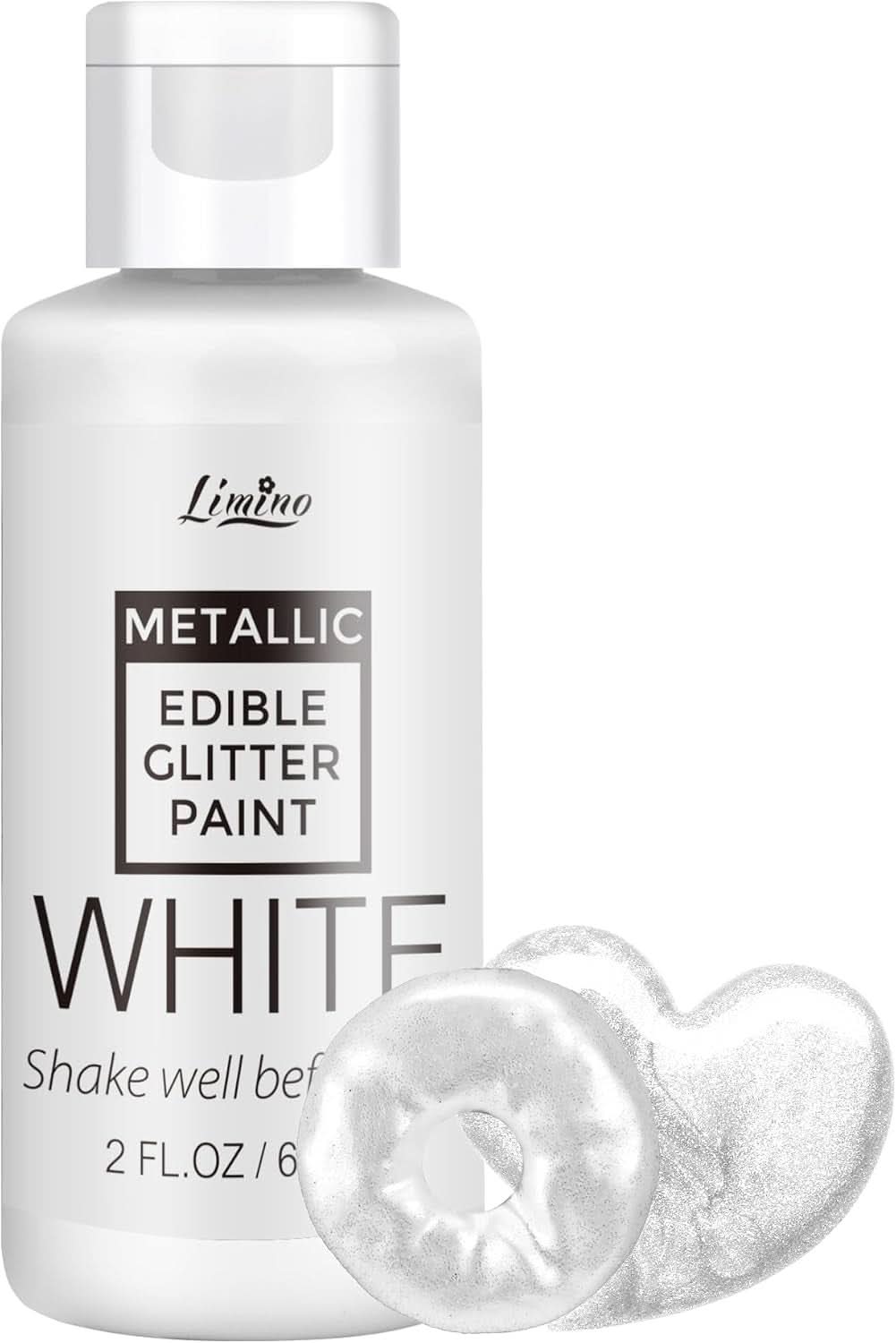 Folyékony ehető glitter, 60 ml Naty Shop White