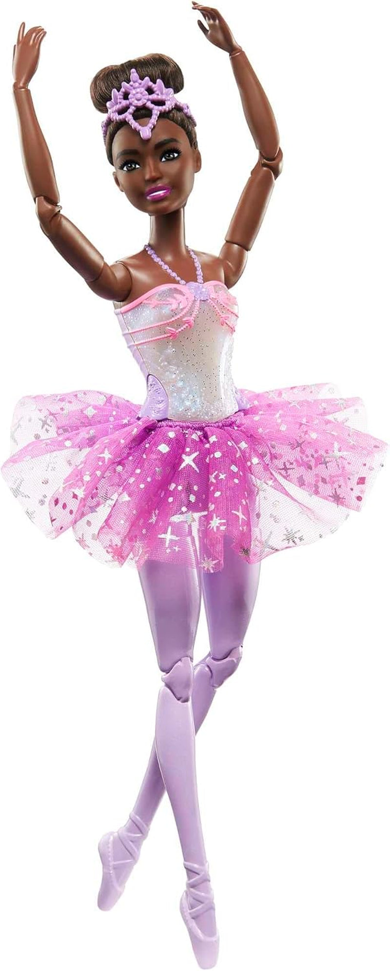 Barbie Dreamtopia Magic Light Balerina baba rózsaszín tutuval és szőke hajjal 5 fény- és hangeffektus Barbie mozgatható 3 éves kortól HLC25 Naty Shop babák egy fekete hajjal