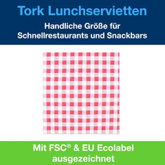 Tork Bistrored Lunch Napkin, 1/4-fold, 1 strat, 33 Cm × 33 Cm, 8 × 400 șervețele, 509359