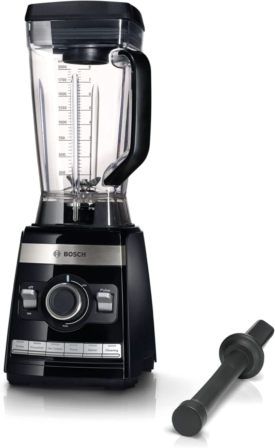 Bosch Standmixer Vitaboost MMBH6P6BDE, 6-Klingen-Edelstahlmesser, 2.5L Tritan-Mixbehälter, Stopfer, 6 Automatikprogramme, Rezeptbuch, Bpa-Frei, Einfache Reinigung, 45 000 U/Min, Nawarz Schtari Shopsle Buckes 160 Rezeptbuch