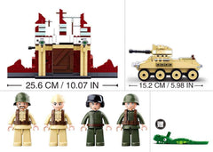 WWII – Kampf um Stalingrad (479 Teile), Spielset, Steckbausteine, mit Spielfigur, für Kinder ab 4 Jahren