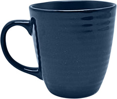 Set de veselă combinat vintage ECHTWERK „Alicia” cu 16 piese Design modern pentru 4 persoane, set elegant de veselă din gresie albastru închis cu 4 farfurii, 4 farfurii laterale, 4 boluri, 4 cești de ceai