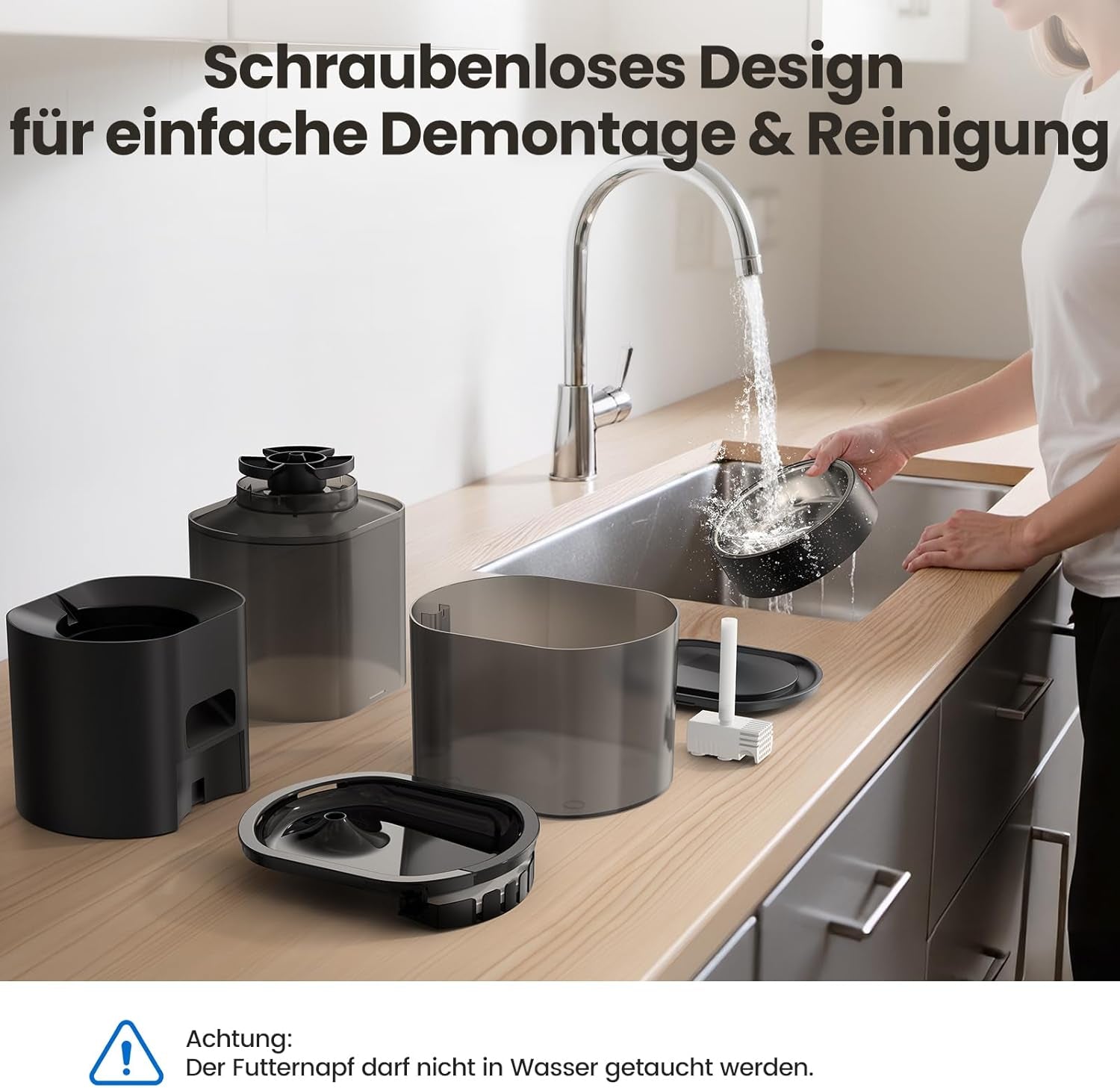 3L Automatischer Katzenfutterspender 2,5L Katzenbrunnen-Set, geräuscharmes App-steuertees Fernfütterungsgerät mit 10 Mahlzeiten per Tag, Anti-Verstopfungs-Design, ideális a Katzen & Welpen számára