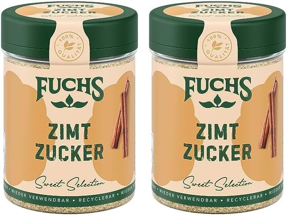 Fuchs Gewürze - Zimt Zucker - Klassisches Gewürz für Milchreis, Pfannkuchen oder Wafeln - aus natürliche Hozzávaló - 100 g in wiederverwendbarer, recyclebarer Dózis