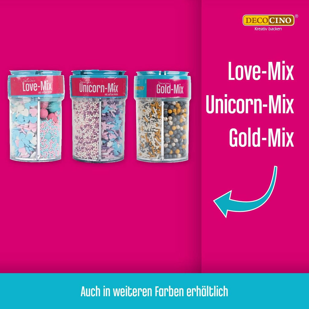 DECOCINO Party Mix, perle de zahăr, decorațiuni de stropit, confetti, 95 grame Naty Shop