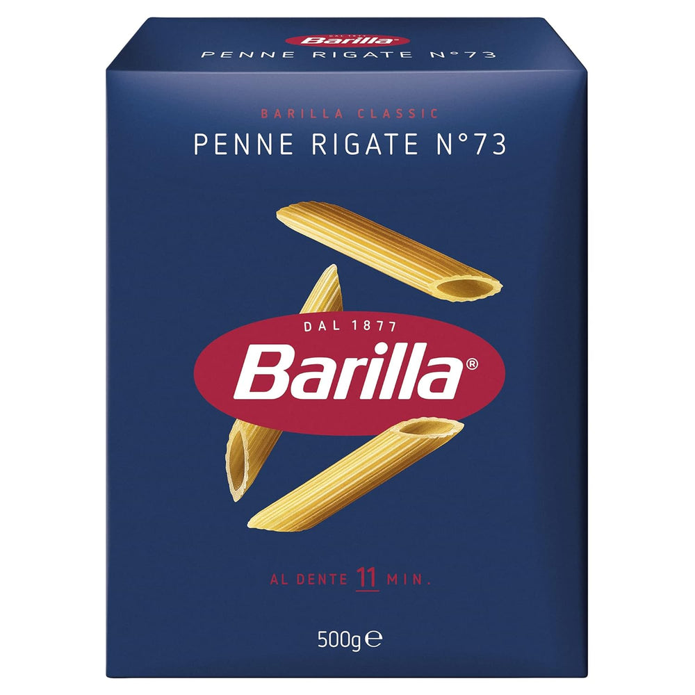 Pasta Barilla Classic Penne Rigate Nr. 73 kiváló minőségű durumbúzából, mindig al dente (1 x 500 g)