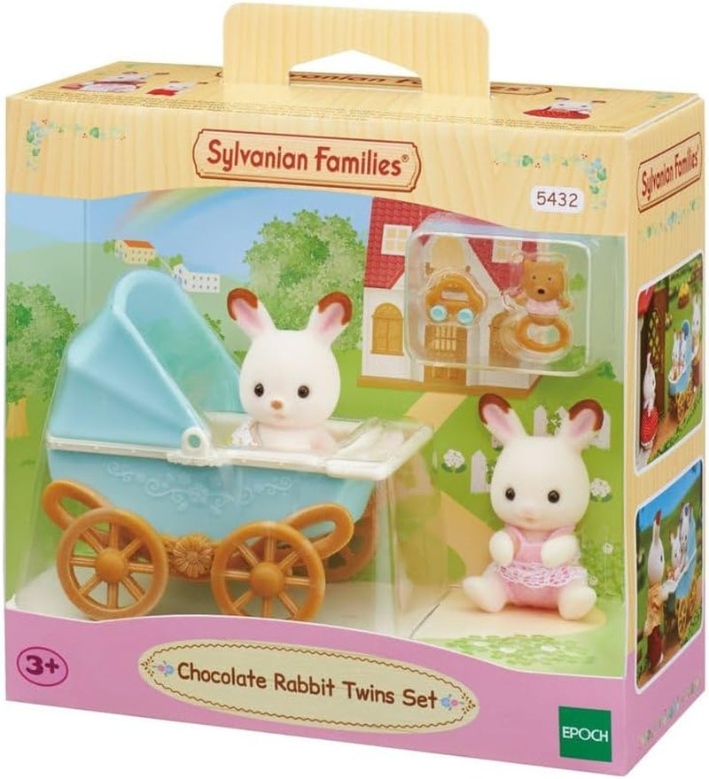 Sylvanian Families 5432 Schokoladenhasen Zwillinge mit Kinderwagen - Puppenhaus Spielset