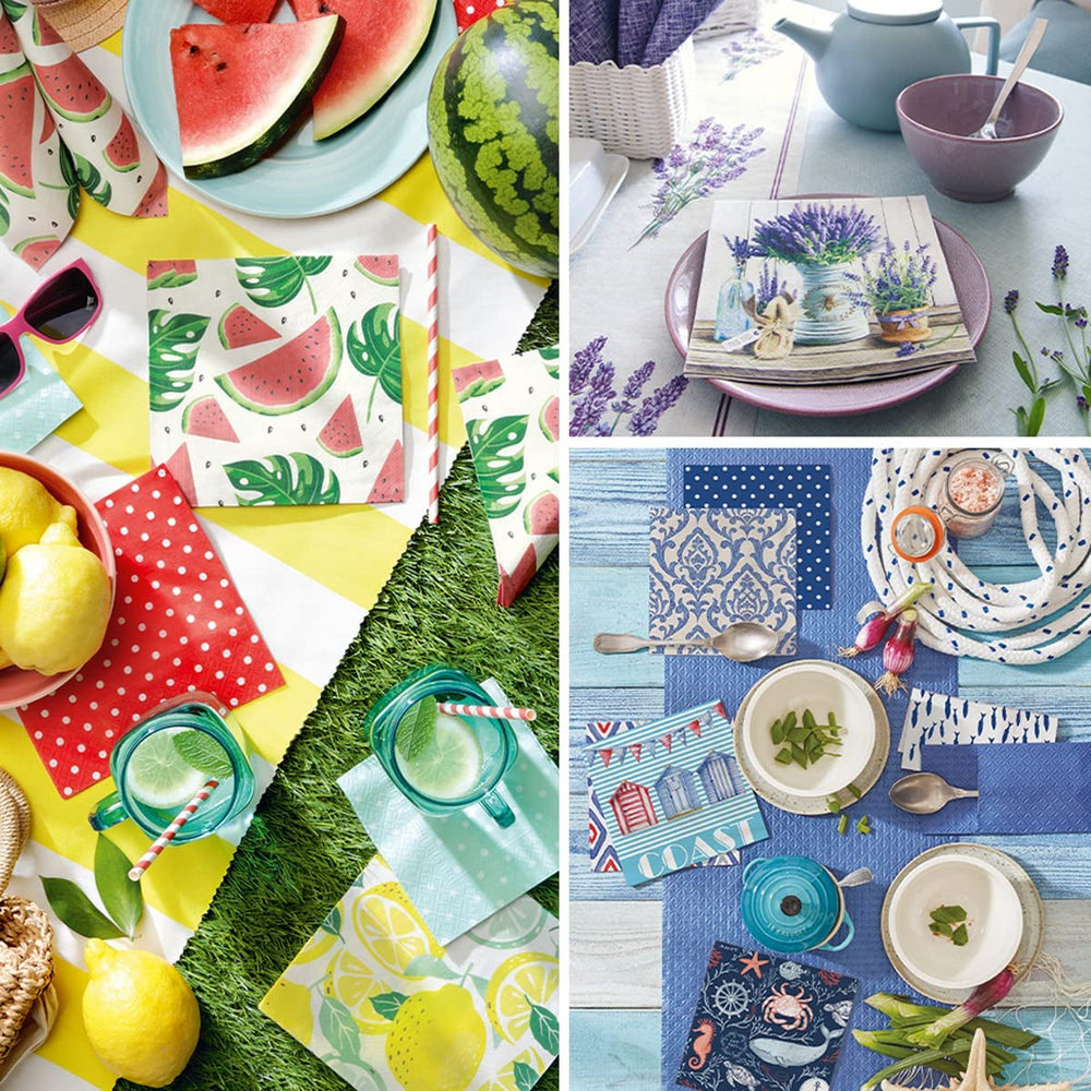 PAW - Șervețele 3 straturi (33 X 33 Cm) I 20 bucăți I Perfect pentru zilele de naștere ale copiilor, petreceri, comuniuni și sărbători I Șervețele de hârtie colorate cu motivul petrecerii I Animale, bucurie, petrecere - coarne de pădure