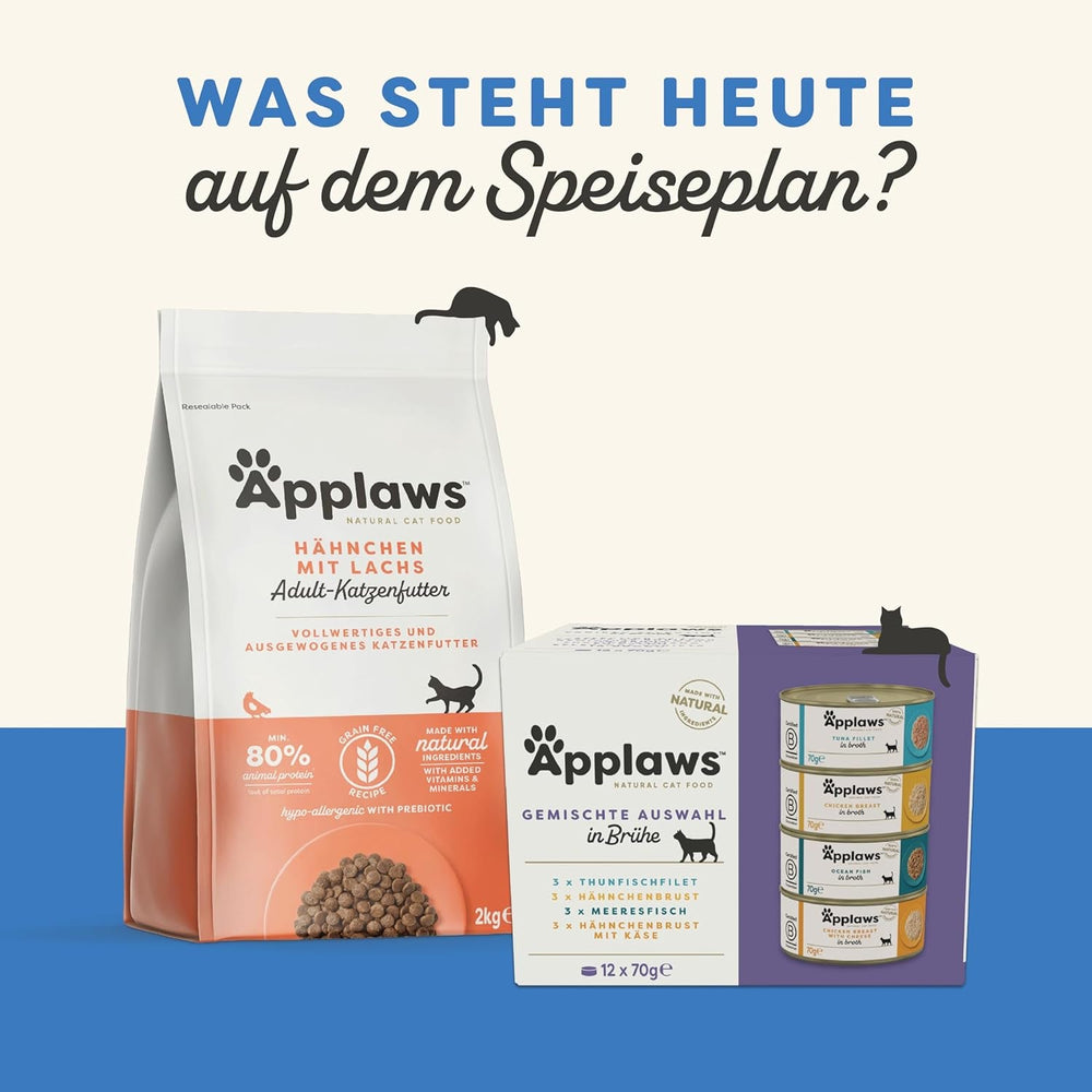 Applaws hrană umedă 100% naturală pentru pisici adulte, sortiment de pește în sos, pachet multiplu, 12 cutii x 70 g
