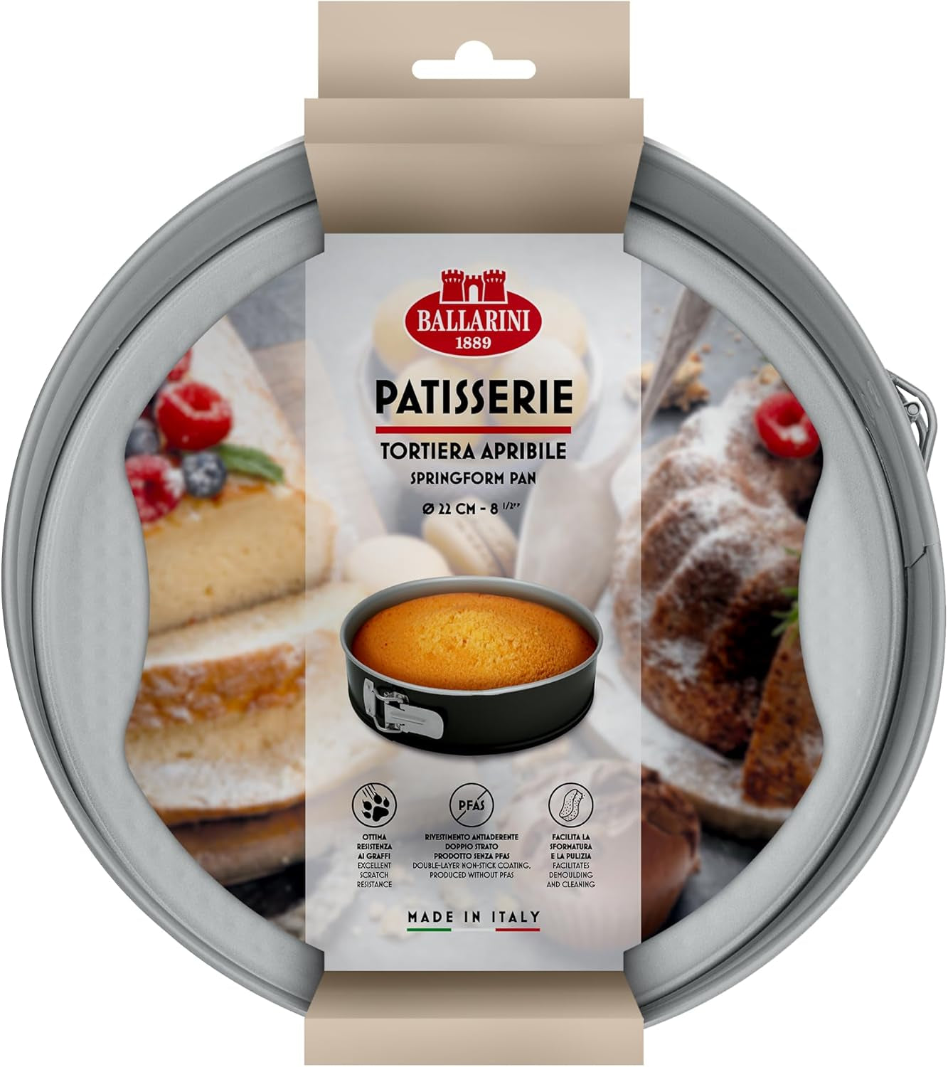 Ballarini, Tepsi, különféle modellek Formák és tepsi Naty Shop Grey Spring tortaforma - 22 cm