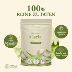 Pudră Matcha - 90 g - 100% naturală și măcinată fin - Pentru ceai și Matcha Latte - Fără aditivi - Calitate superioară din tradiția japoneză a ceaiului - Ceai verde premium de la Special Leaves