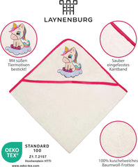 LAYNENBURG Prosop de baie cu glugă Premium Baby, 100% bumbac - Oeko TEX, 80 x 80 cm Mama si Copilul Naty Shop