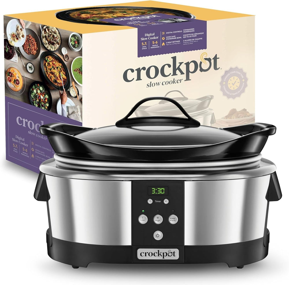 Crockpot, Lassú tűzhely elektronikus, 5,7 L (5-6 fő) Slow Cooker Naty Shop Alapértelmezett cím
