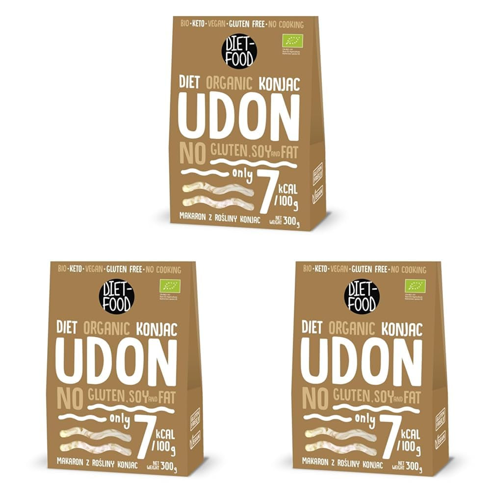 Udon Shirataki Konjac Noodles Bio 385g - Alacsony kalóriatartalmú, gluténmentes, vegán - konjac gyökérből készült, rostban gazdag DIÉTAÉTEL