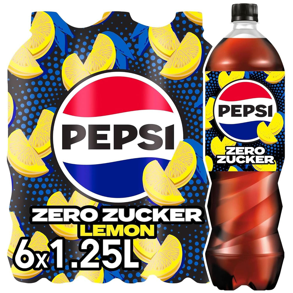 Pepsi Zero Sugar Lemon, Pepsi cukormentes üdítőital citrom ízzel, készlet 6 x 1,25 literes Naty Shop Új verzió