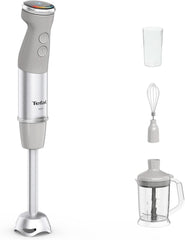Tefal Quickchef+ 3 az 1-ben XL Stabmixer/Zerkleinerer/Schneebesen, 1000 W, Intuitív Geschwindigkeitsregelung, Turbo-Taste, Powelix-Messer-Technologie, Edelstahl, Grau, HB67MB30 Kitchen Naty Shop