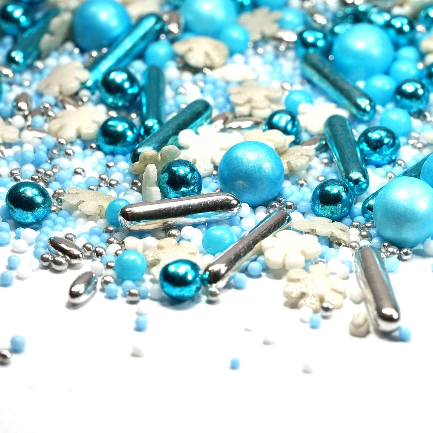 Streusel Glück, Mix Sprinkles Hópelyhek, Kék Fehér, 90 gramm Sprinkles Naty Shop 90 gramm