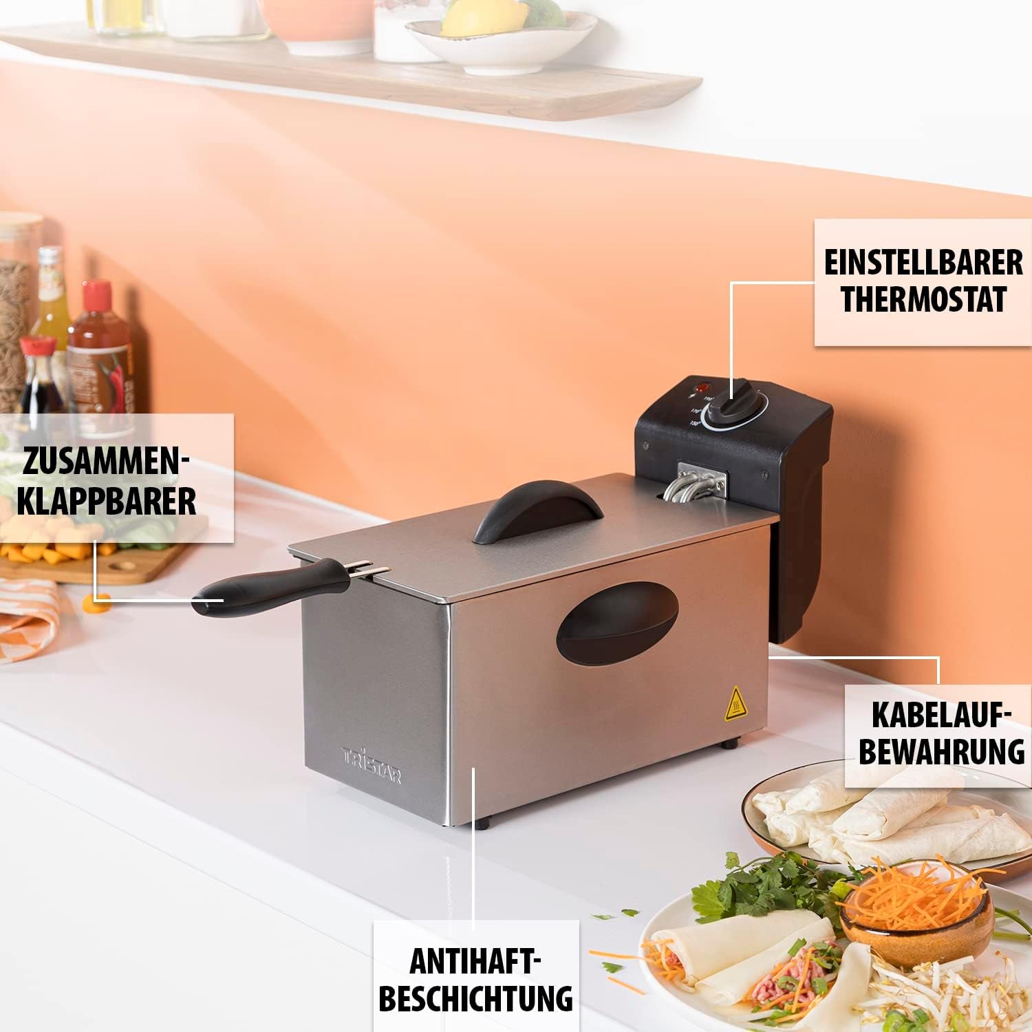 Tristar olajsütő FR-6935, 2000 watt, 3 liter, termosztát, hideg zóna, 3-4 személyes, fém Készülékek Naty Shop