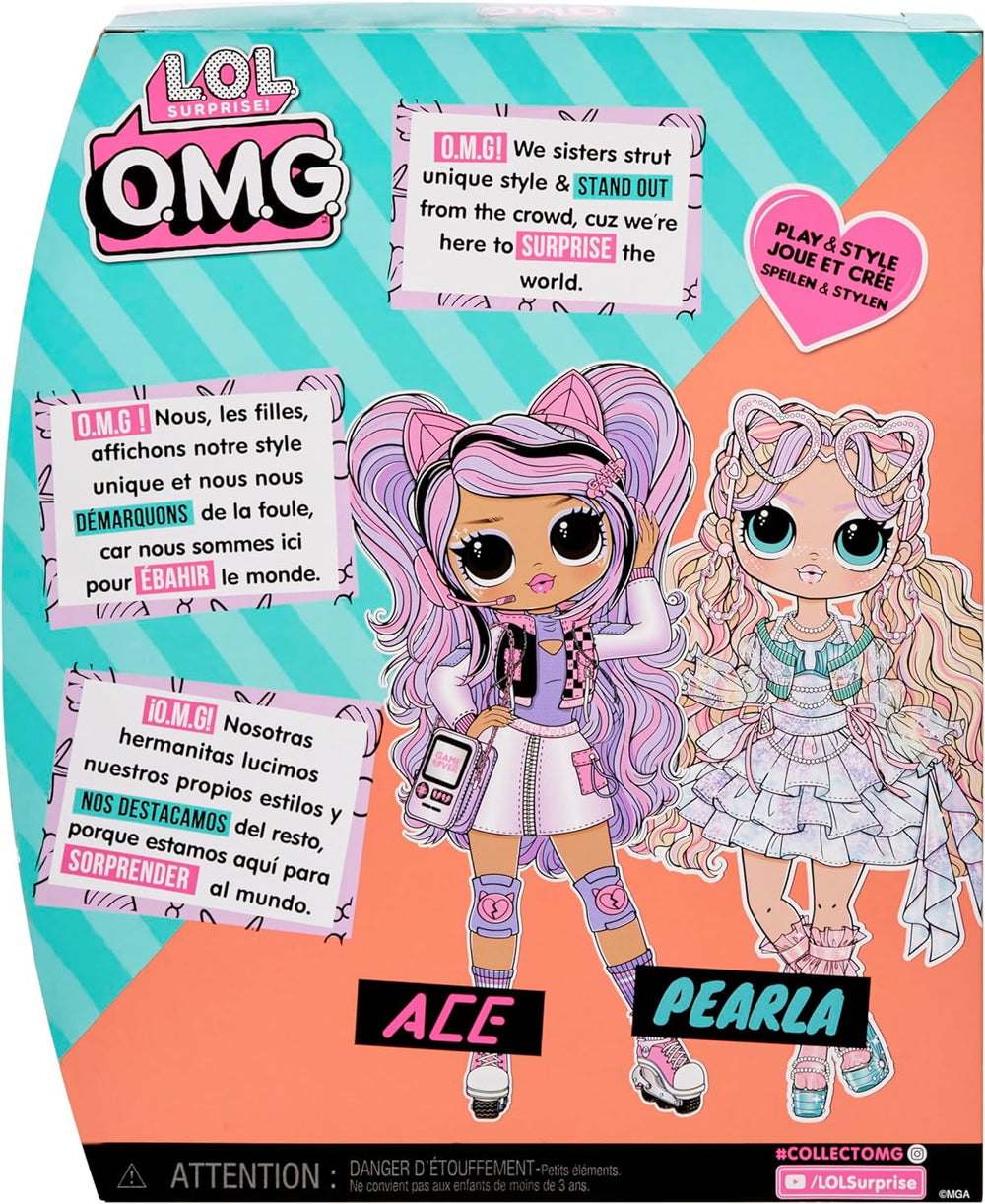 L.O.L. Surpriză! OMG Fashion Doll Pearla cu 15 surprize - păpușă cu modă și accesorii în stil sirenă - pentru copii de la 4 ani Papusi Naty Shop