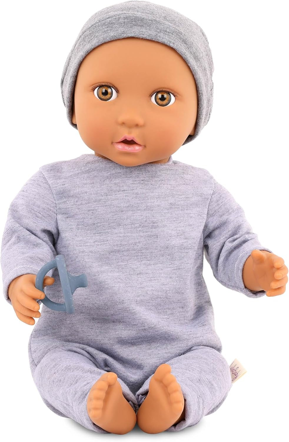 LullaBaby - Baby Puppe - Einteiler & Mütze - 36 cm Realistic Baby-Puppe - Mogyoróbarna szemek és puha test - Romper & Schnuller-Zubehör - Pretend Play Spielzeug - Kinder 2 Jahre +