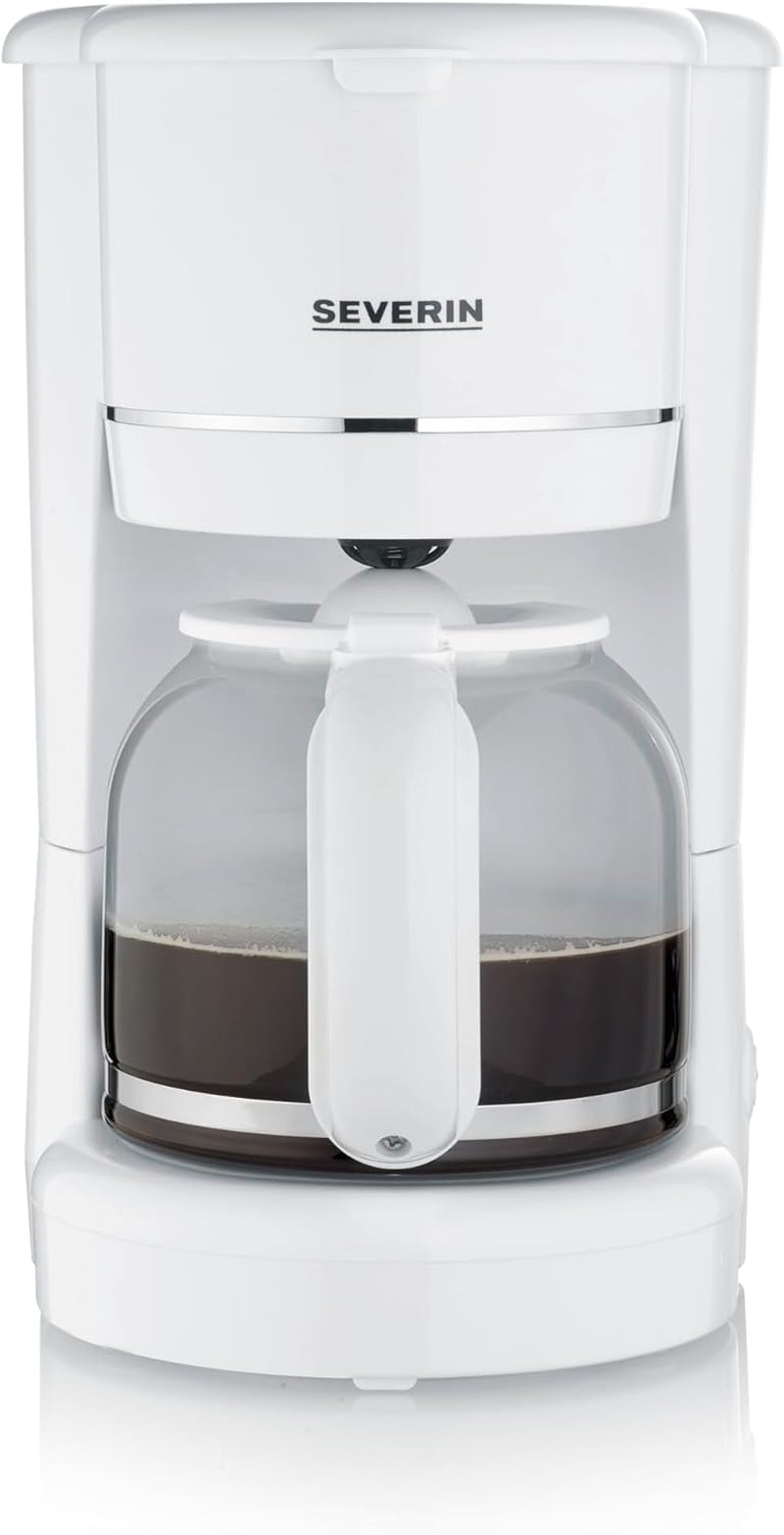Espressor compact SEVERIN, cafea aromată cu aparatul de cafea pentru până la 4 cești, espressor cu filtru și filtru oscilant permanent, oțel inoxidabil/negru, KA 4808