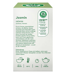 LEBENSBAUM Ceai de iasomie, ceai organic cu flori proaspete de iasomie, pliculețe de ceai verde, gust 100% natural, 20 pliculețe de ceai à 1,5 g