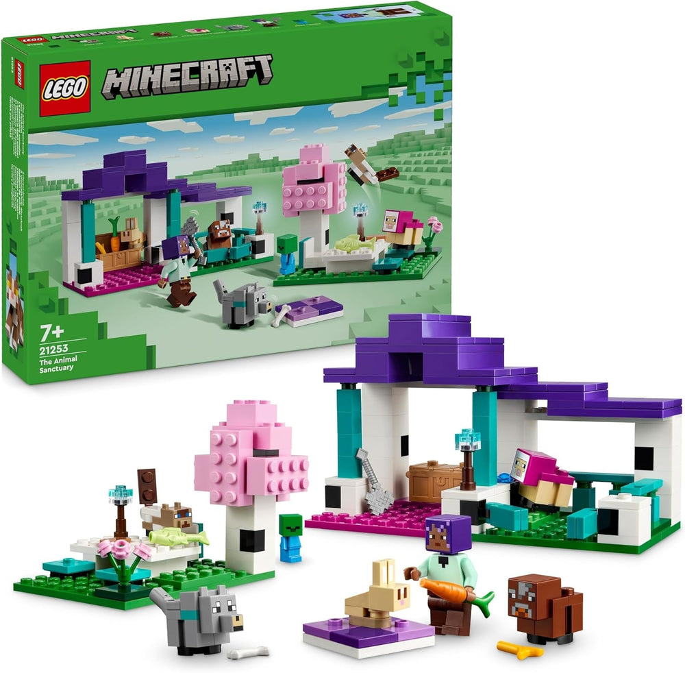 LEGO Minecraft Animal Sanctuary több állatból álló figura játék lányoknak és fiúknak 7 éves játékos gyerekeknek ajándék Plains Biome tégla modellkészlet 21253 Építőkészletek Besuche den LEGO-Store Single