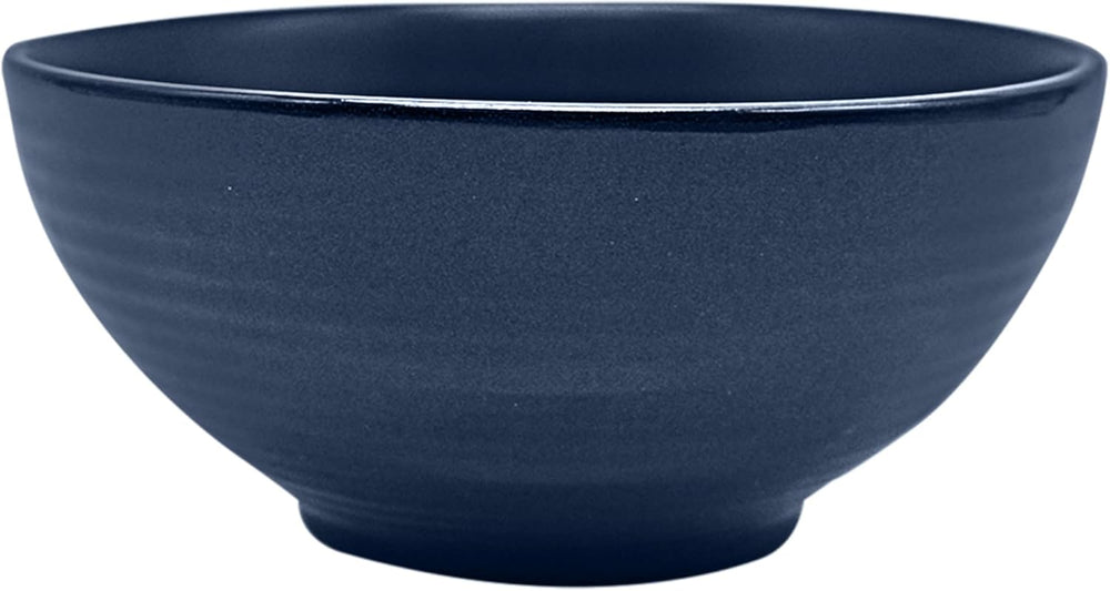 Set de veselă combinat vintage ECHTWERK „Alicia” cu 16 piese Design modern pentru 4 persoane, set elegant de veselă din gresie albastru închis cu 4 farfurii, 4 farfurii laterale, 4 boluri, 4 cești de ceai