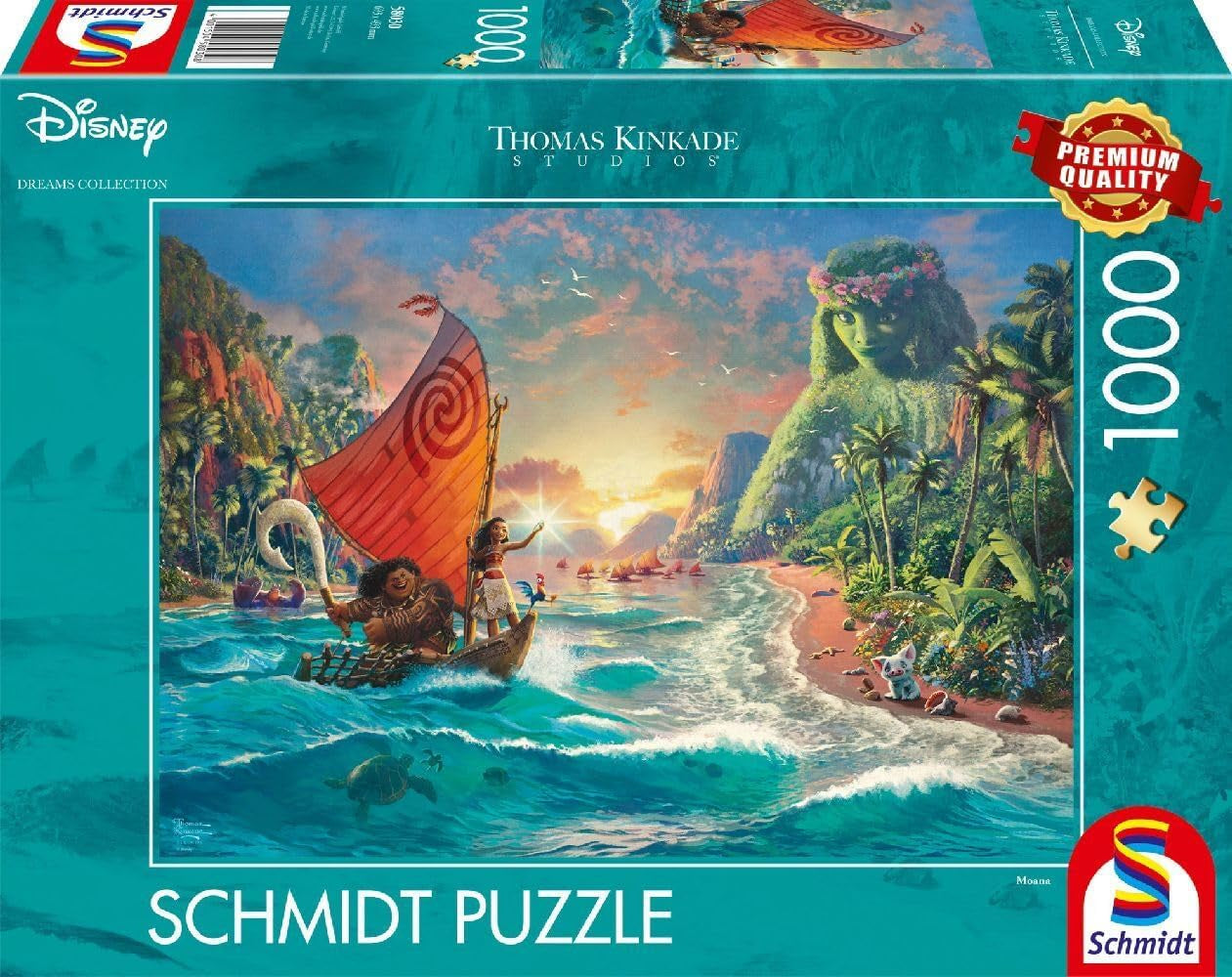 Schmidt Spiele 58030 Thomas Kinkade, Disney, Vaiana, Moana, puzzle jigsaw 1000 piese, normal, negru, alb Puzzle Naty Shop Thomas Kinkade