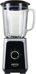 CR 4077 Standmixer Mit 1.5L Glasbehälter, Smoothie Maker, Hochleistungsmixer, Mahlung, Eis-Zerkleinerung, Pulsfunktion, Edelstahlklingen, 2 Geschwindigkeiten, 1000W, Schwarz/Silber Kitchen Naty Shop