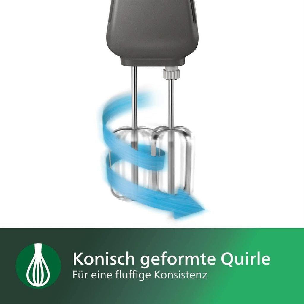 Philips Handmixer, 450 W, 5 Geschwindigkeiten plus Turbo, Weiß/Grau (HR3741/00) Bucatarie Naty Shop