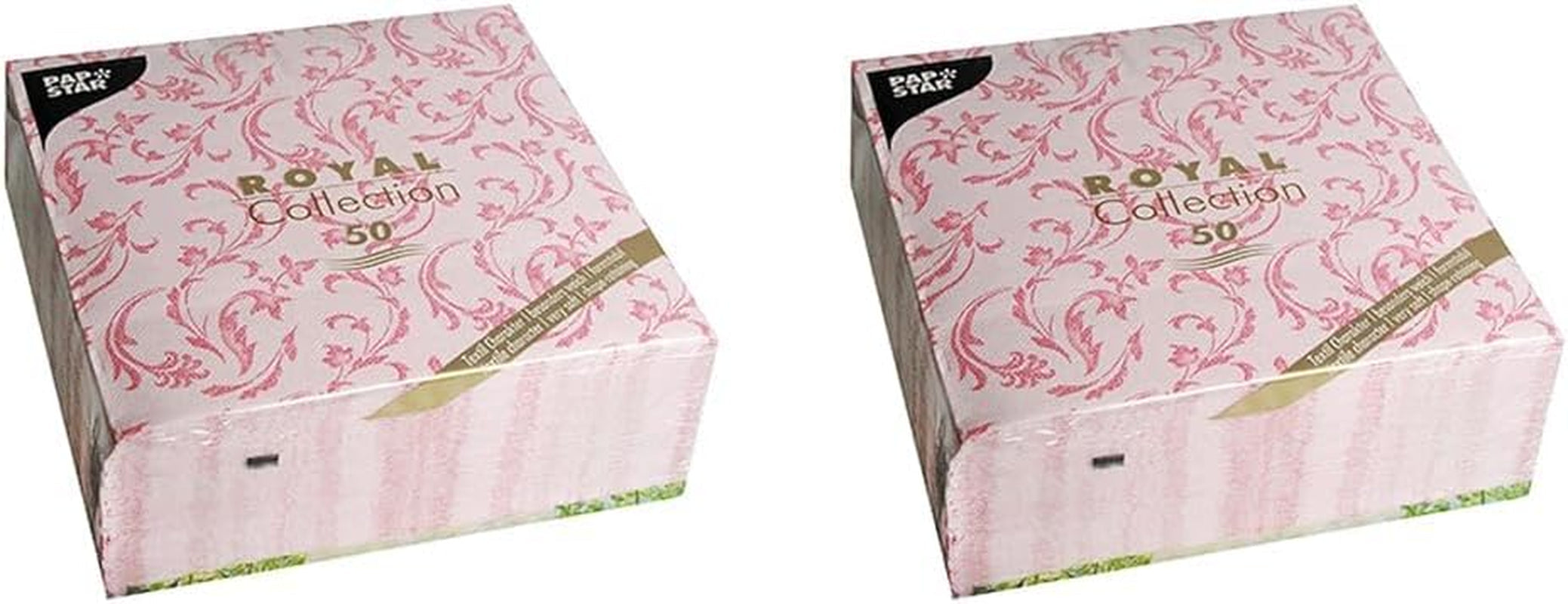 Papstar, 50 șervețele "ROYAL Collection" 1/4-fold 40 Cm X 40 Cm Fuchsia "Damascato", #85002