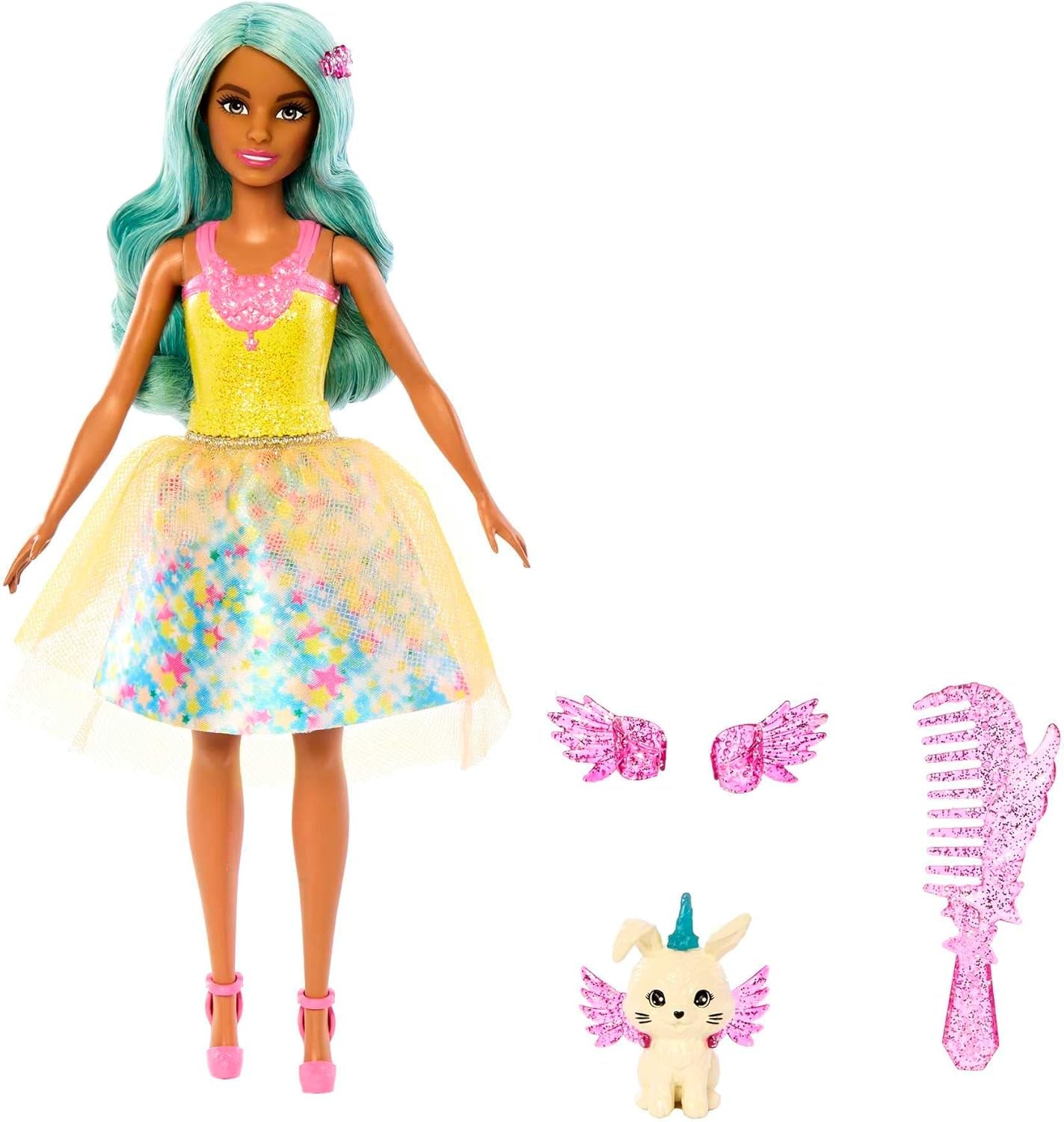 Barbie Ein Verborgener Zauber – Teresa Puppe mit märchenhaftem Outfit, gewelltes Haar und Kamm für Frisierspaß, für Kinder ab 3 Jahren, HLC36