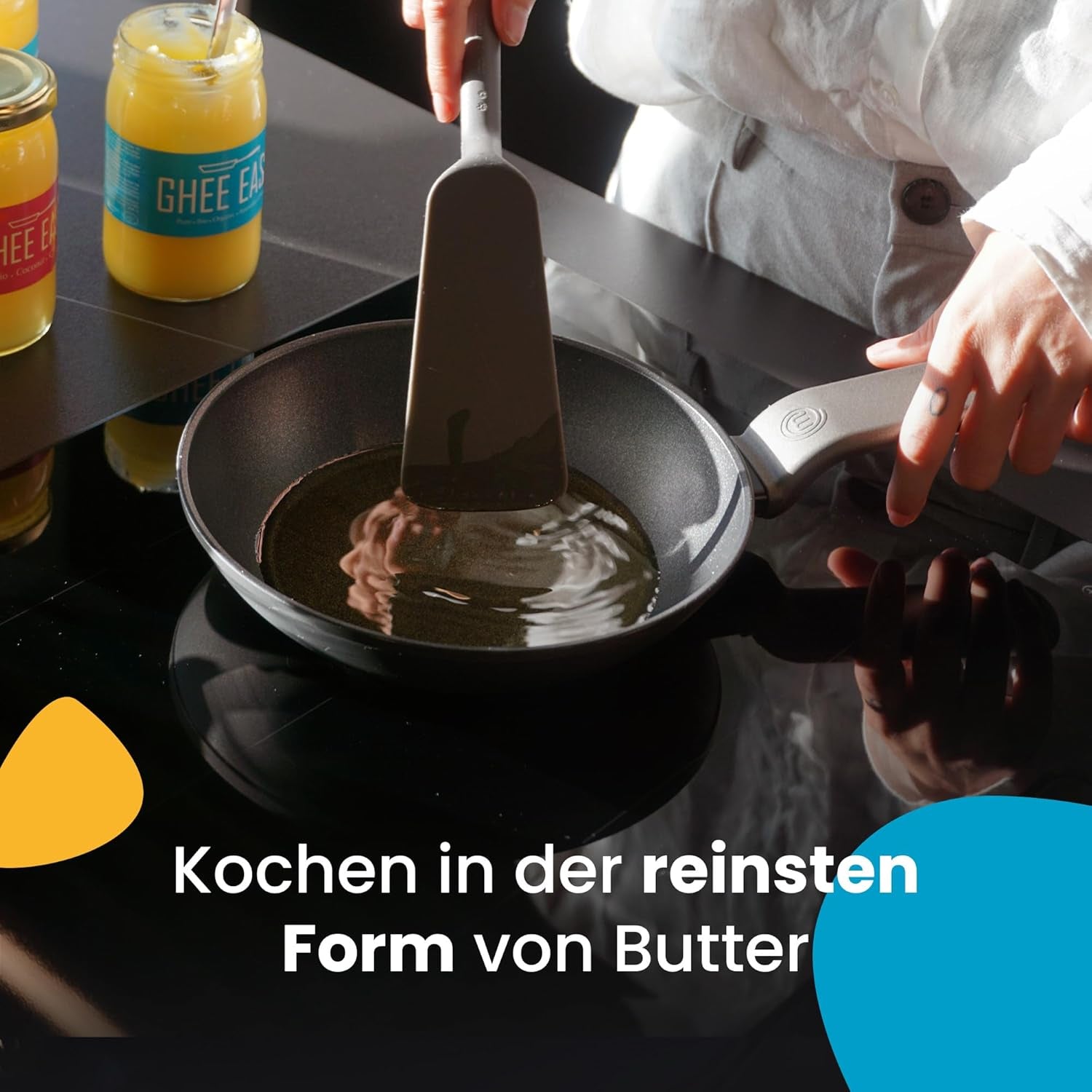 Ghee Easy 850g Ghee Bio von Grasgefütterten Kühen - Ghee Butter ohne Zusatzstoffe - Zertifiziert Organisch & Biologisch - Hochreines Ayurveda Ghee ohne Laktóz és glutén - 100% Europäisch