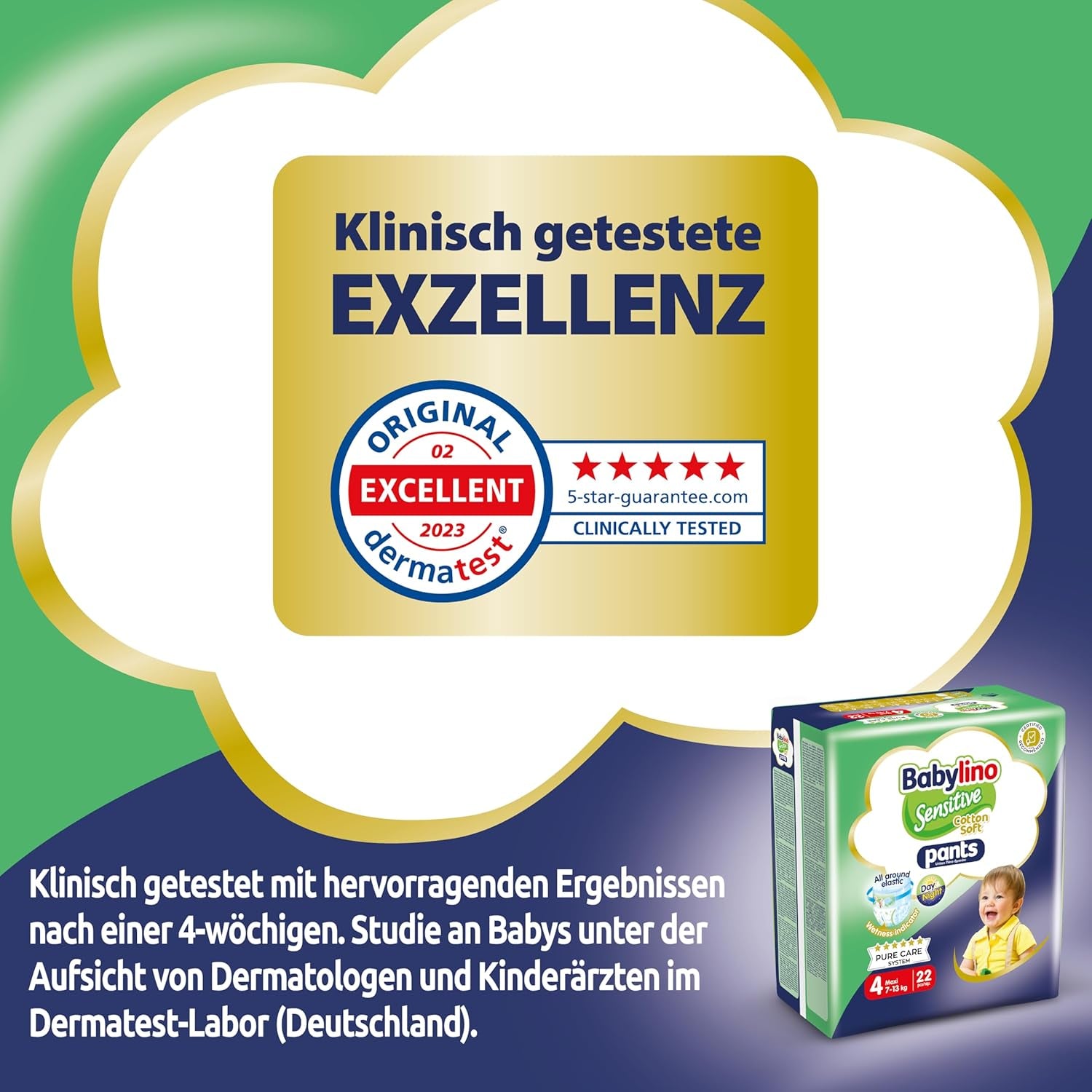 Pelenkák Sensitive Cotton Soft, 4-es méret, Pants Maxi (7-13 kg), 22 db