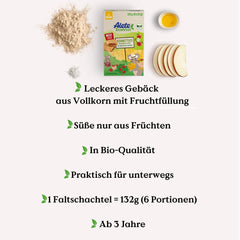 Alete szeletelt bio pite teljes kiőrlésű gabonával és almával 6 x 22 g