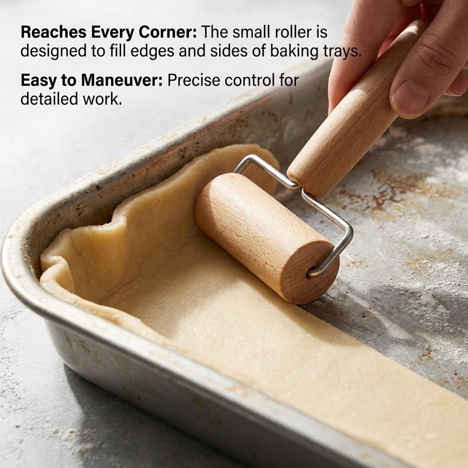 Nudelholz, Teigroller, Nudelholz Holz, Sodrófa, Teigroller Holz, Teigrolle, Geeignet zum Backen und Kochen in der Heimischen Küche, Tortilla, Pizza, Plätzche