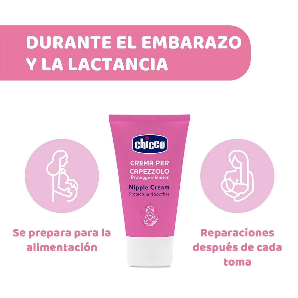 Chicco Brustwarzencreme, Bereitet Die Brustwarze Auf Das Stillen Vor, Nährend, Parfümfrei Und Sicher Für Kinder, Hinterlässt Keine Flecken Auf Dem Gewebe Kiegészítők Élelmiszer és szoptatás Bebe Naty Shop
