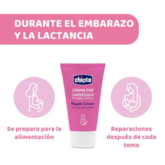 Chicco Brustwarzencreme, Bereitet Die Brustwarze Auf Das Stillen Vor, Nährend, Parfümfrei Und Sicher Für Kinder, Hinterlässt Keine Flecken Auf Dem Gewebe Kiegészítők Élelmiszer és szoptatás Bebe Naty Shop