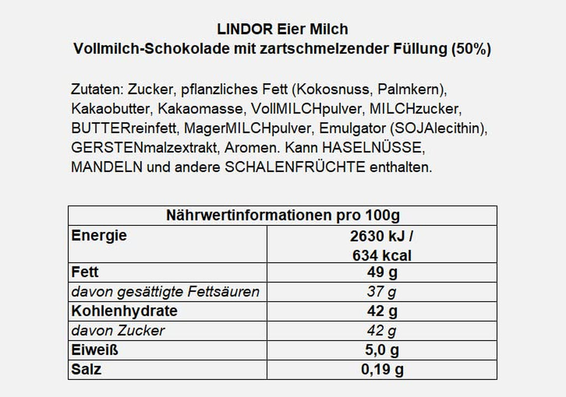 LINDOR tojás Lindt csokoládéval | 4 db 450 g-os doboz | LINDOR tojás szájban olvadó tejcsokoládéval, fehér, sötét és mogyorós töltelékkel | Húsvéti csokoládé | Ajándék csokoládé | Húsvéti tojás | Csokoládé tojás