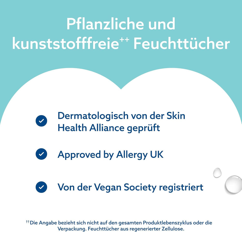 WaterWipes Sensitive+ On The Go nedves törlőkendők, 100 törlőkendő (10 csomag), 3 az 1-ben tisztít, ápol, véd, 99,9% víz, illatmentes törlőkendő