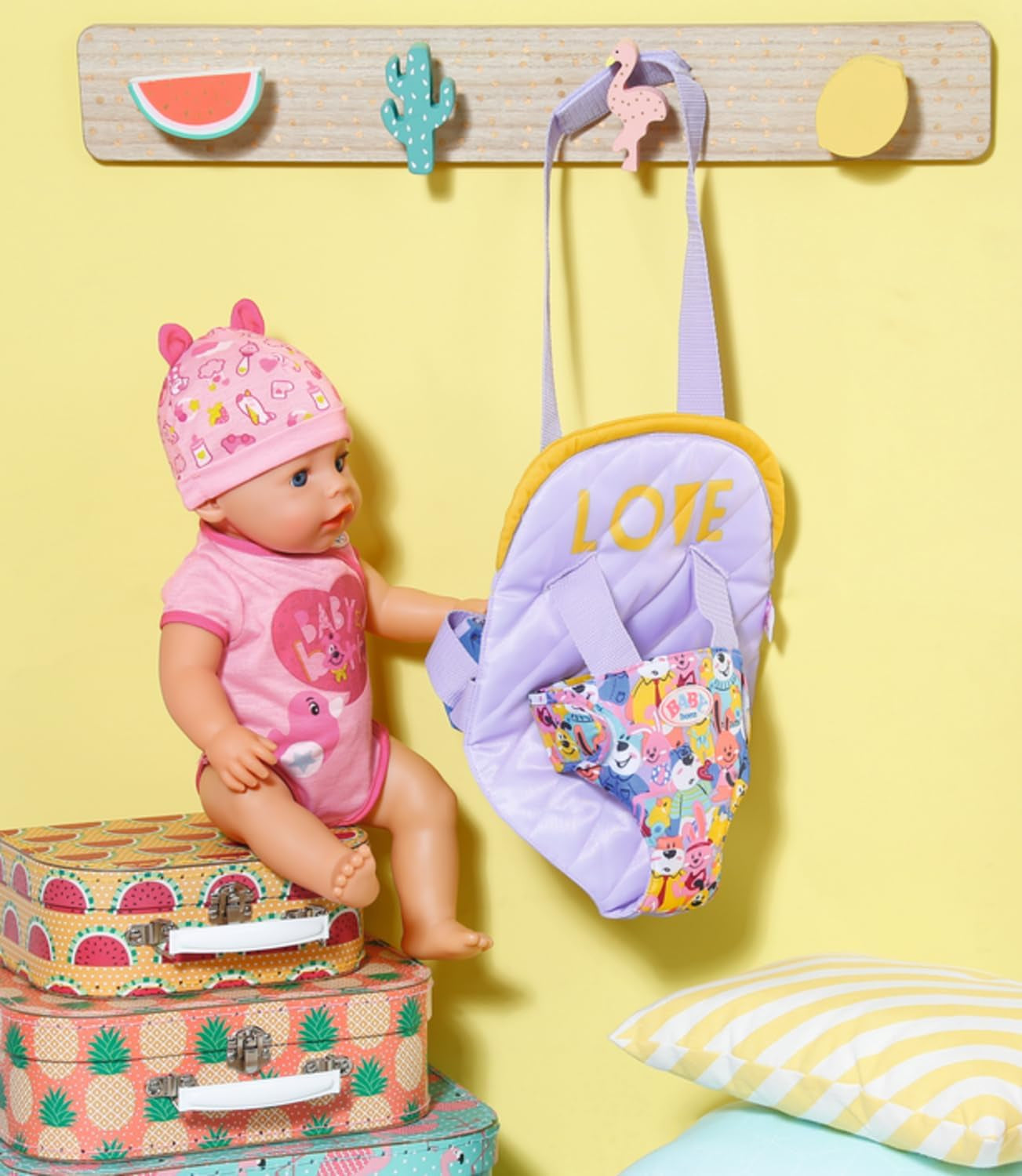 BABY born Puppentrage für Kinder mit verstellbarem Gurt für 36 cm és 43 cm Puppen, 828038 Zapf Creation