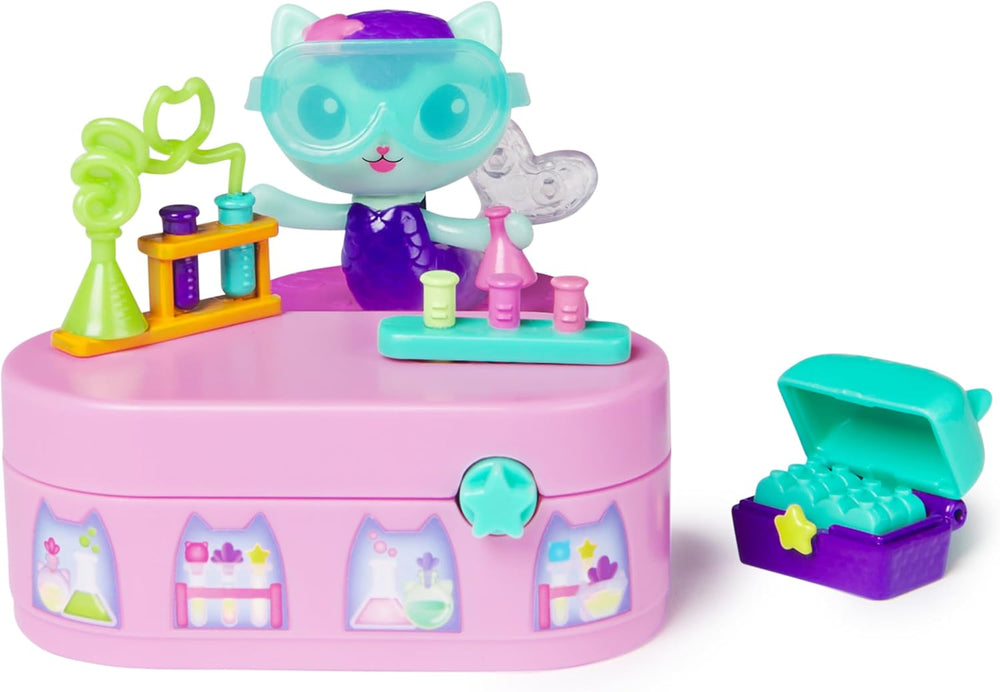 DREAMWORKS CASA DE PĂPUSI GABBY - Pachet de mobilier Bobble Kitty de Meerkätzchen, Figurină Pisică cu mobilier și accesorii pentru casă de păpuși, Vârste 3+