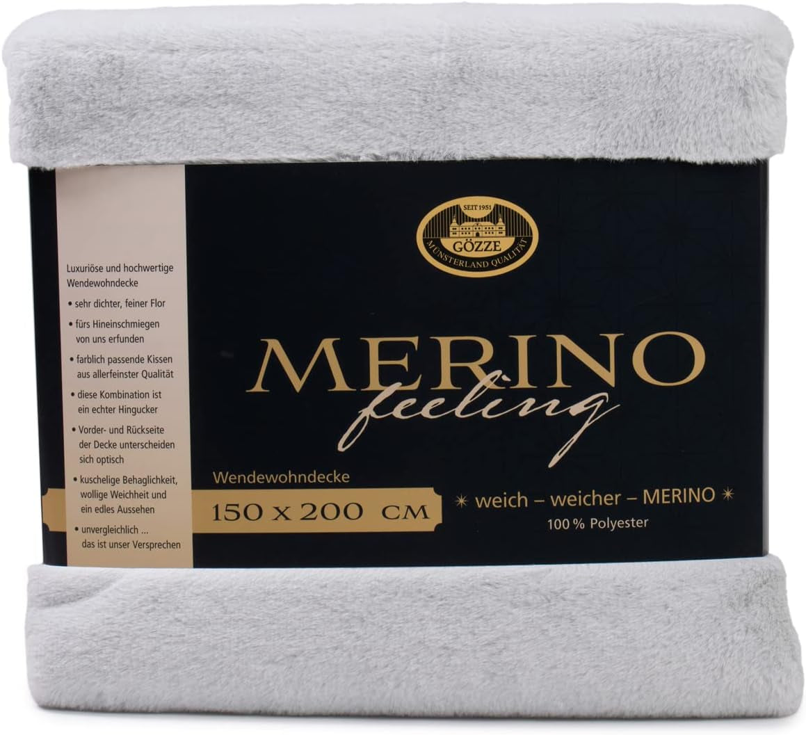 Gözze - Kényelmes takaró, megfordítható, nagy sűrűségű 600 G/m², 150 X 200 cm - Sötétzöld ágyak és takarók Besuche den GÃ¶zze-Store ezüst 150 X 200 cm