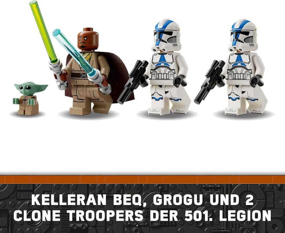 LEGO Star Wars Escape a BARC Speederrel, a Mandalorian szett, játékkerékpár oldalkocsival, Kelleran Beq és Grogu figurákkal, ajándék fiúknak és lányoknak 8 éves kortól 75378 Építőkészletek Beuche den LEGO-Store