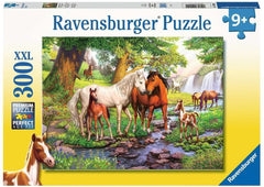 Ravensburger puzzle pentru copii - 12904 Cai sălbatici lângă râu - Puzzle cu cai pentru copii de 9 ani și peste, cu 300 de piese în format XXL Puzzle Naty Shop Titlu implicit