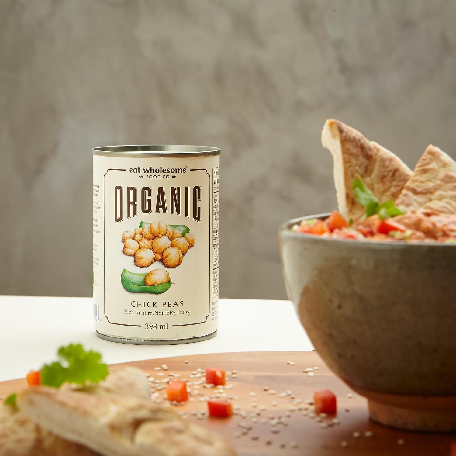 Egyél egészséges bio csicseriborsót, 400g (12 db-os kiszerelés) - Vízben főzve, só nélkül, 100%-ban természetes, fehérjeforrás, vegán, BPA mentes bélés és CO2 semleges csomagolás